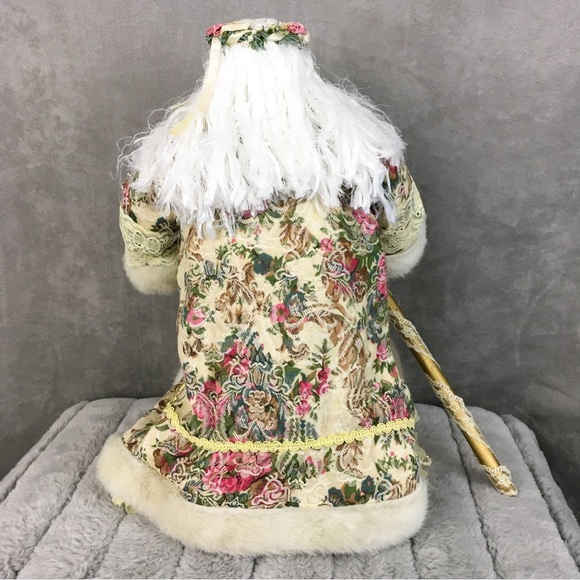 Vintage Santa Claus tree topper with floral jacket & flower crown - Picture 12 of 12